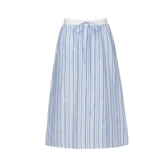 Sita Murt striped knee length linen skirt blue 4 - Picture 4 of 10